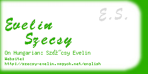 evelin szecsy business card